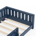 thumbnail image 7 of Bellemave Twin Montessori Floor Bed with Built-in Bookshelf, Twin Floor Bed with Full Safety Guardrails, Low-to-Floor Bed Frame with Slats, No Box Spring Needed, Easy Assembly, Blue, 7 of 7