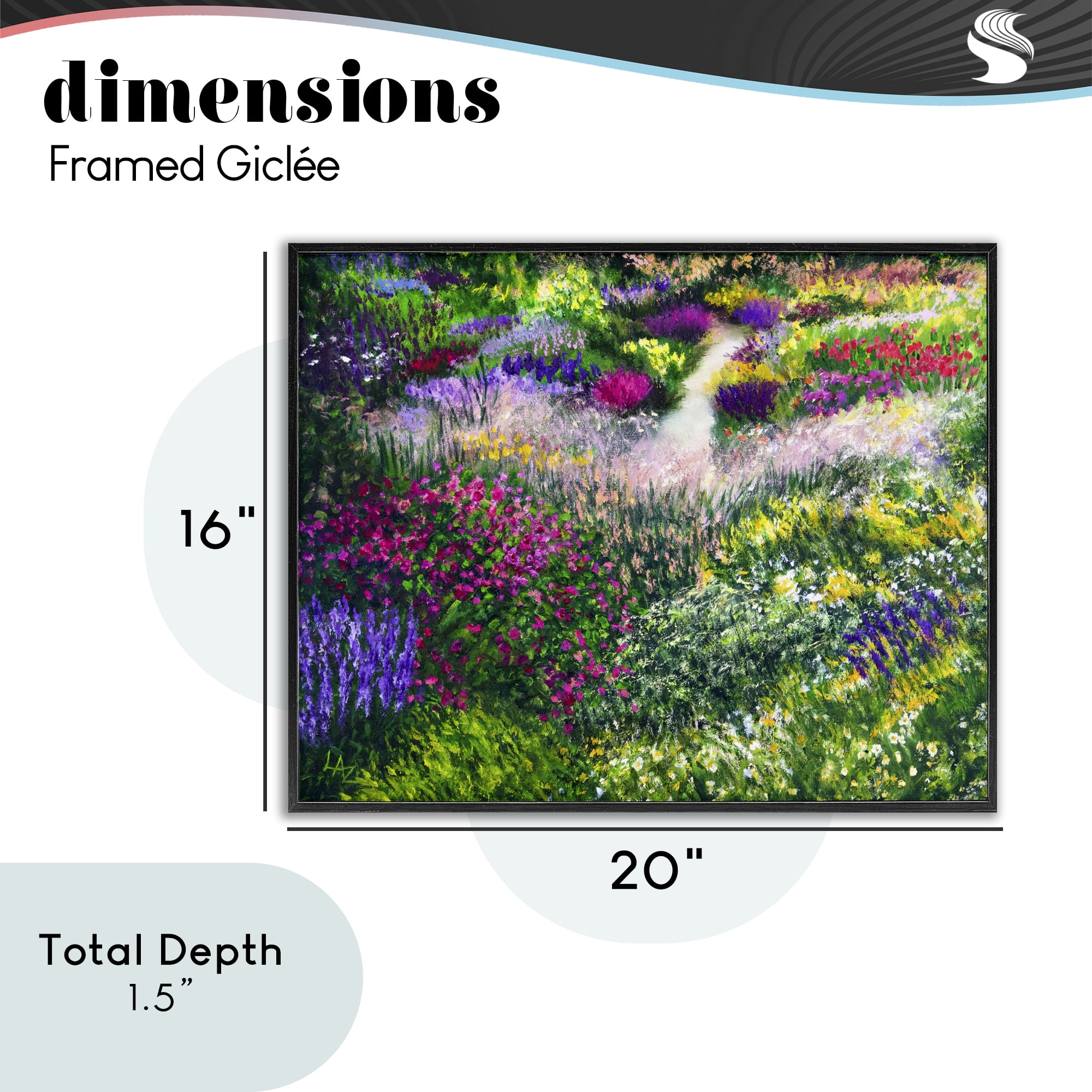 Stupell Industries Breath Of Spring Meadow Black Framed Giclee Art, design by Lee Ann Zirbes
