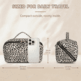 thumbnail image 5 of WANDF Travel Makeup Bag,PU Leather Toiletry Bag for Women,Waterproof  Cosmetic Bag,Flat Open Portable Cosmetic Organizer for Skincare, Brushes,Travel Essentials(Black&White Leopard Print), 5 of 10