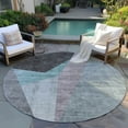 thumbnail image 6 of Addison Rugs Chantille Indoor/Outdoor Transitional Art Deco Teal Washable Round Rug, 8' x 8', 6 of 6