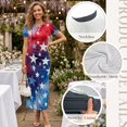 thumbnail image 6 of Chririnla Couple Matching Clothes Blue White Red Star Print Womens Bodycon Dress and Mens Dress Shirts Patriotic Party Matched Outfit for Couples Memorial Day 4th of July Pencil Dress with Shirts, 6 of 6