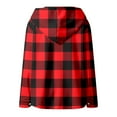 thumbnail image 5 of Arlun Flannel Jackets for Women Trendy Fleece Lined Button down Plaid Shacket Long Sleeve Hooded Jackets Loose Fit Comfortable Warm Oversized 2025 Fashion Fall Winter Coats Red XL, 5 of 5