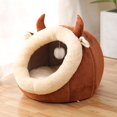 thumbnail image 2 of Cat Hut Cat Hut Mascotas Cama para Perros Desmontable Suave y cálida Cama para Perros y Gatos con Cojines de Franela Casa Cueva para Gatos Cama para Conejos (Gris) S oso de fresa Electrónica, 2 of 4