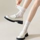 thumbnail image 5 of 3 pares de calcetines de moda sólidos ahuecados para mujer, calcetines largos suaves y bonitos para mujer, calcetines finos de malla con rayas Jk, calcetines de malla con encaje en la, 5 of 6