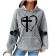 thumbnail image 1 of Chandails à Capuchon pour Femmes, Blouse à Manches Longues Imprimée Décontractée Sweat à Capuche, 1 of 5