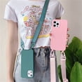 thumbnail image 3 of Funda de silicona mate con correa de collar cruzado para iPhone, 15, 14 Pro Max, 11, 12, 13 Mini, XR, X, XS, 7, 8 Plus, SE, cubierta a prueba de golpes, 3 of 4