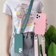 thumbnail image 3 of Funda de silicona mate con correa de collar cruzado para iPhone, 15, 14 Pro Max, 11, 12, 13 Mini, XR, X, XS, 7, 8 Plus, SE, cubierta a prueba de golpes, 3 of 4