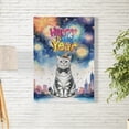 thumbnail image 2 of Happy New Year with American Shorthair Fireworks Holiday Xmas Winter 2025 Vertical Matte Canvas Poster Cat Lover Kitten Owner Gifts Wall Art Home Decor - 00025, 2 of 5