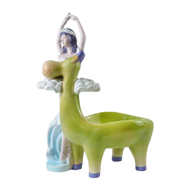 Chica creativa Estatuilla Estatua Escultura Dulces Llaves Teléfono Joyería Baratija Caja de almacenamiento Bandeja para el hogar Sala de estar claro mayimx Organizador de almacenamiento de estatuas
