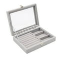 thumbnail image 1 of facefd Jewelry Organizer Box Gift Large Capacity for Earring Birthdays Wedding Gray, 1 of 7