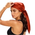 thumbnail image 3 of Fewfanhot Women Satin Square Head Scarf Pre Tied Bandana Silky Hair Wrap Turban Head Cover, 3 of 7