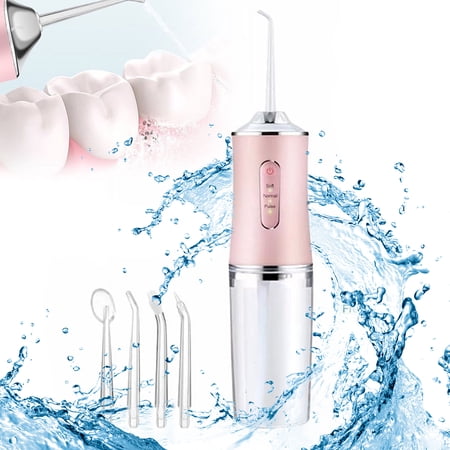 SSKDBFJG Water Flosser - Portable Cordless Teeth Flosser Rechargeable Travel Rinse Cleaner IPX7 Waterproof Electric Water Flosser-Pink
