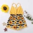 thumbnail image 2 of Odeerbi 2025 Toddler Kids Girl Vest Backless Sunflower Printed Romper Clothes Sunsuit Outfits, 2 of 9