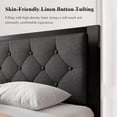 thumbnail image 4 of Feonase Full Size Metal Platform Bed Frame with Linen Upholstered Headboard, 12" Under-Bed Space, Black, 4 of 8