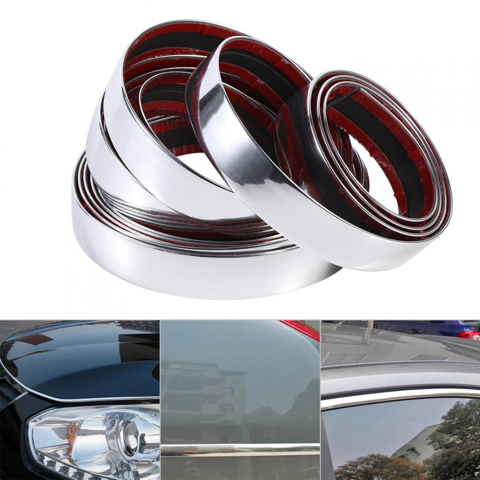 Universal Car Interior & Exterior Bumper Protector Strip Moulding Trim Decoration Tape Qiilu Chrome Moulding Trim Strip Silver 