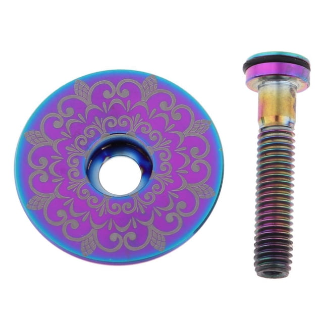 Eigraketly RISK Titanium Bike Handle Cover Kit Cover - Headset Screw Ciclismo Multicolor Tótem