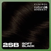 Clairol Natural Instincts Demi-Permanent Hair Color Cream, 2SB Soft Black, Hair Dye, 1 Application
