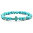 thumbnail image 6 of 4PCS Cross Beads Bracelet for Men Women 8mm Healing Lava Stone Stretch Bracelets,7.5", 6 of 13