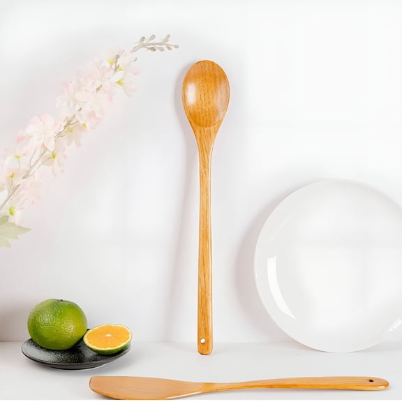 ACDANC Flatware 16.5" Giant Wood Spoon Long Handled Wooden Spoon for Cooking and Stirring Kitchen Utensil