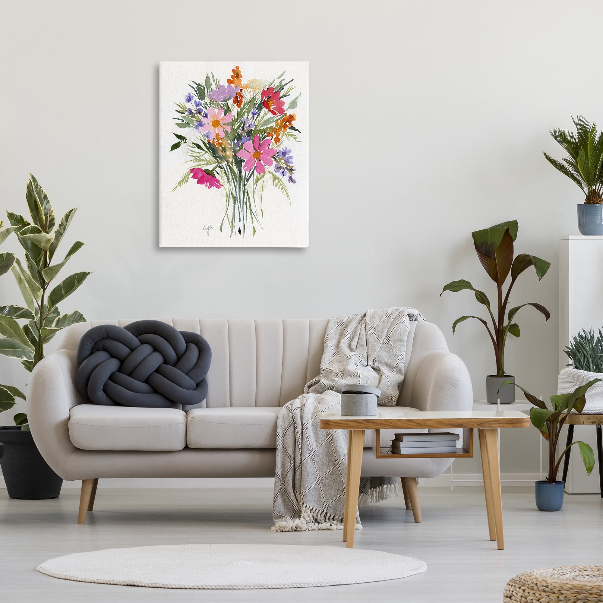 Stupell Industries Simple Mixed Bouquet Botanical & Floral Painting Gallery Wrapped Canvas Art Print Wall Art, 30 x 40