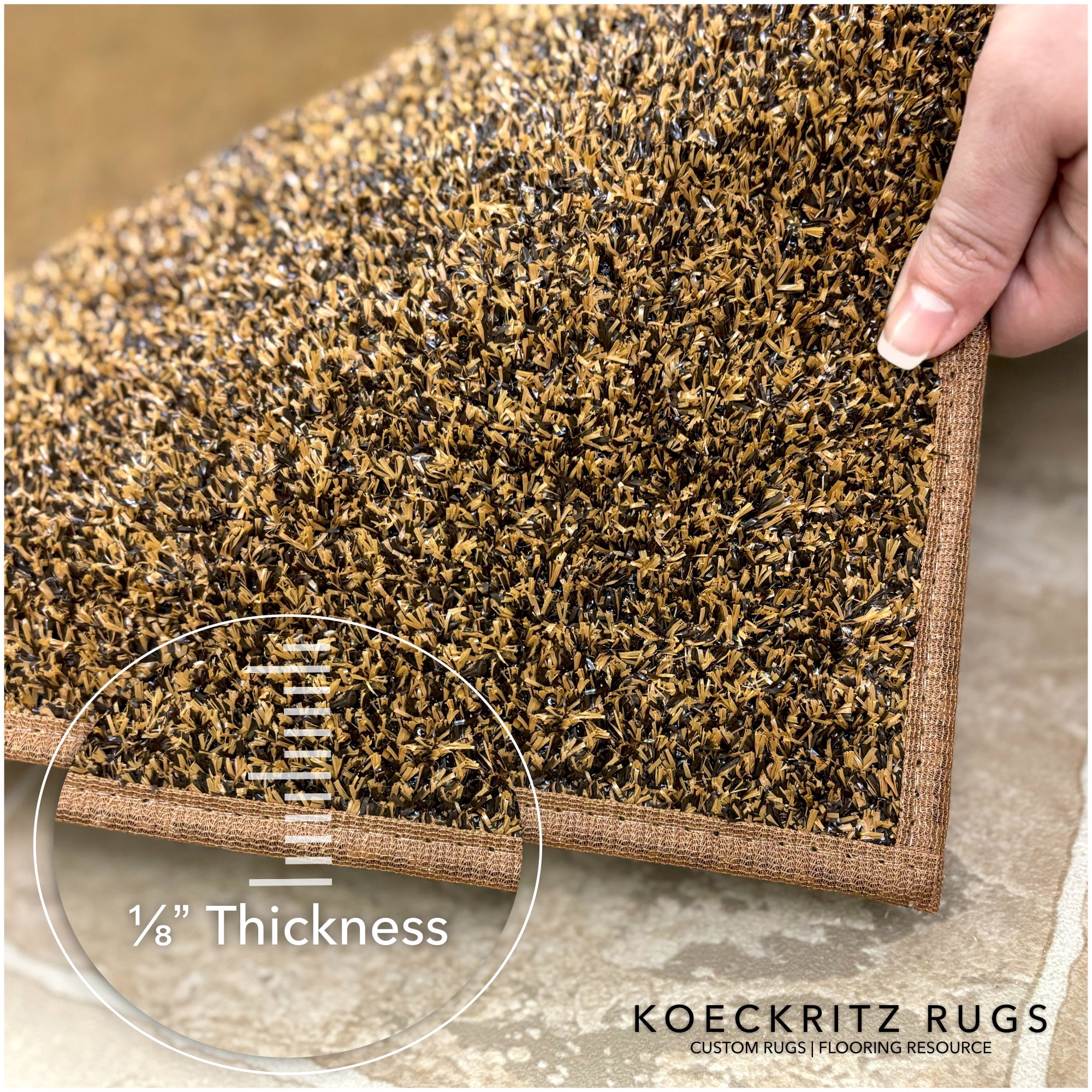 Koeckritz Rugs Turftime Indoor/Outdoor Artificial Turf Brown Area Rug, 12' x 16'