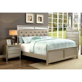 Furniture Of America Mallorie 4 Piece Silver Bedroom Set Multiple Sizes