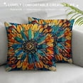 thumbnail image 3 of PRATYUS Decorative Square Throw Pillow Covers Boho Brown Blue Couch Sofa Bed Pillow Covers Cushion Cases 20x20in, 3 of 5