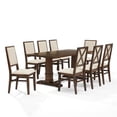 thumbnail image 1 of Pemberly Row Contemporary 9-Piece Dining Table Set in Dark Oak/Creme, 1 of 10