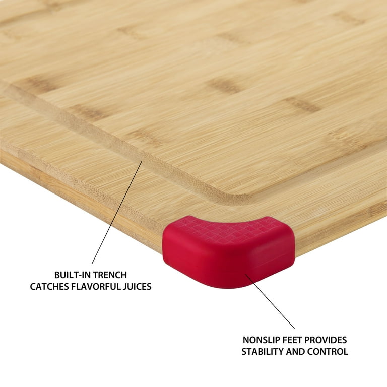 Farberware Extra-Large Wood Cutting Board, Reversible Chopping