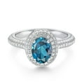 thumbnail image 2 of Gem Stone King 925 Sterling Silver Ring Oval Topaz Moissanite (2.14 Cttw), 2 of 5