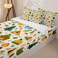 thumbnail image 3 of Manfei Lovely Bear Zipper Twin Comforter Sets with Fitted Sheet and 2 Pillowcases,Cute Camping Print Zipper Bedding Set,White,Reversible,4pcs, 3 of 8