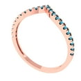 thumbnail image 2 of 0.1725 ctw Wedding Band for Women - 14K Rose Gold Simulated Turquoise Stackable Eternity Ring, 2 of 6