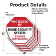 thumbnail image 2 of Protected By Home Security System 24 Hour Surveillance (5 Pack) 6 inch X 6 inch Octagon Vinyl Label Decal Sticker Weather Resistant, UV Protected for Workplace, Made in the USA, 2 of 5