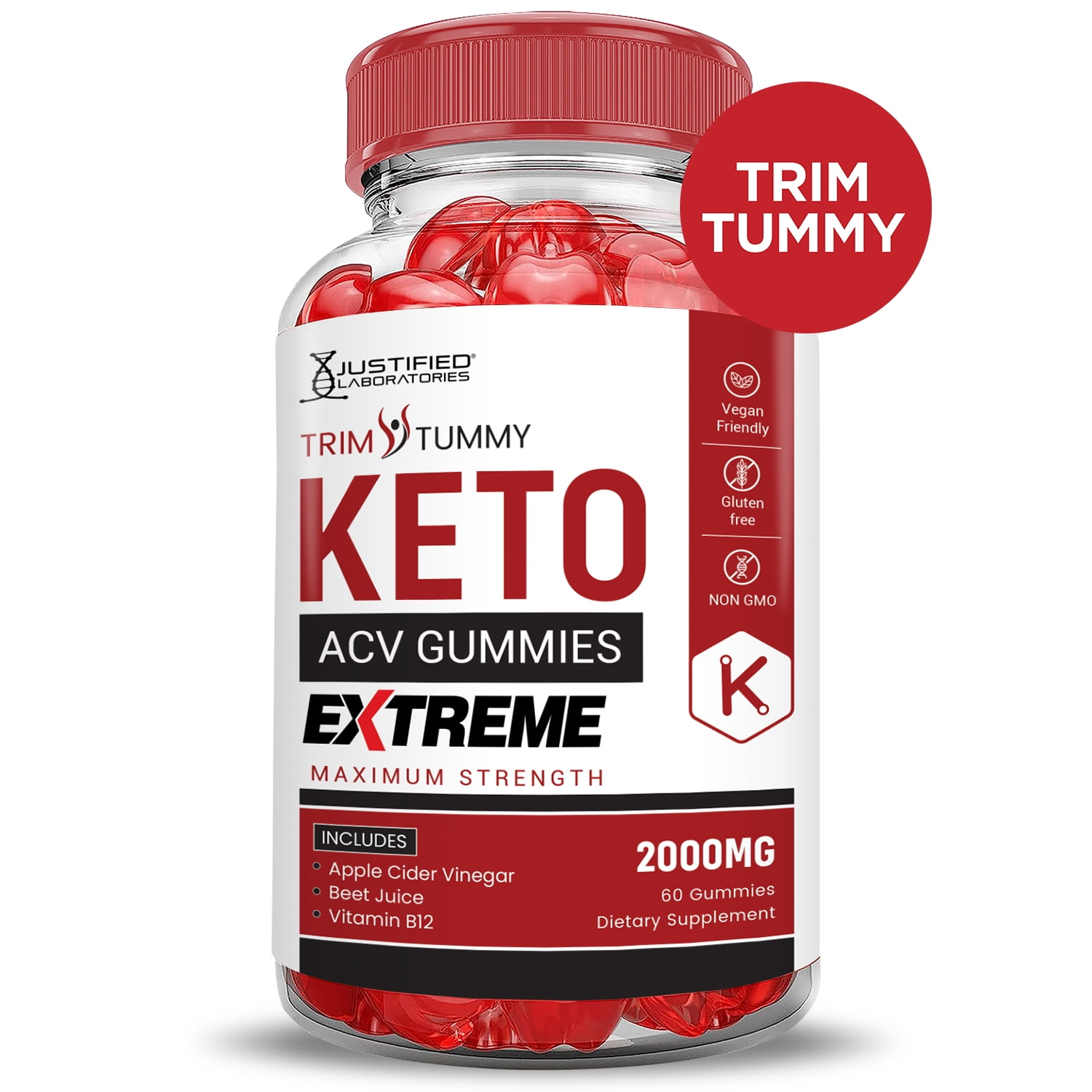 (2 Pack) Trim Tummy Keto Extreme ACV Gummies 2000mg Dietary Supplement 120 Gummys