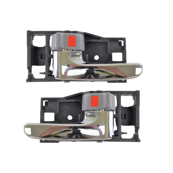 PT Auto Warehouse TO-2901MH-DP - Inner Interior Inside Door Handle, Gray (Stone) Knob with Chrome Lever - Left/Right Pair Fits select: 2000-2004 TOYOTA AVALON