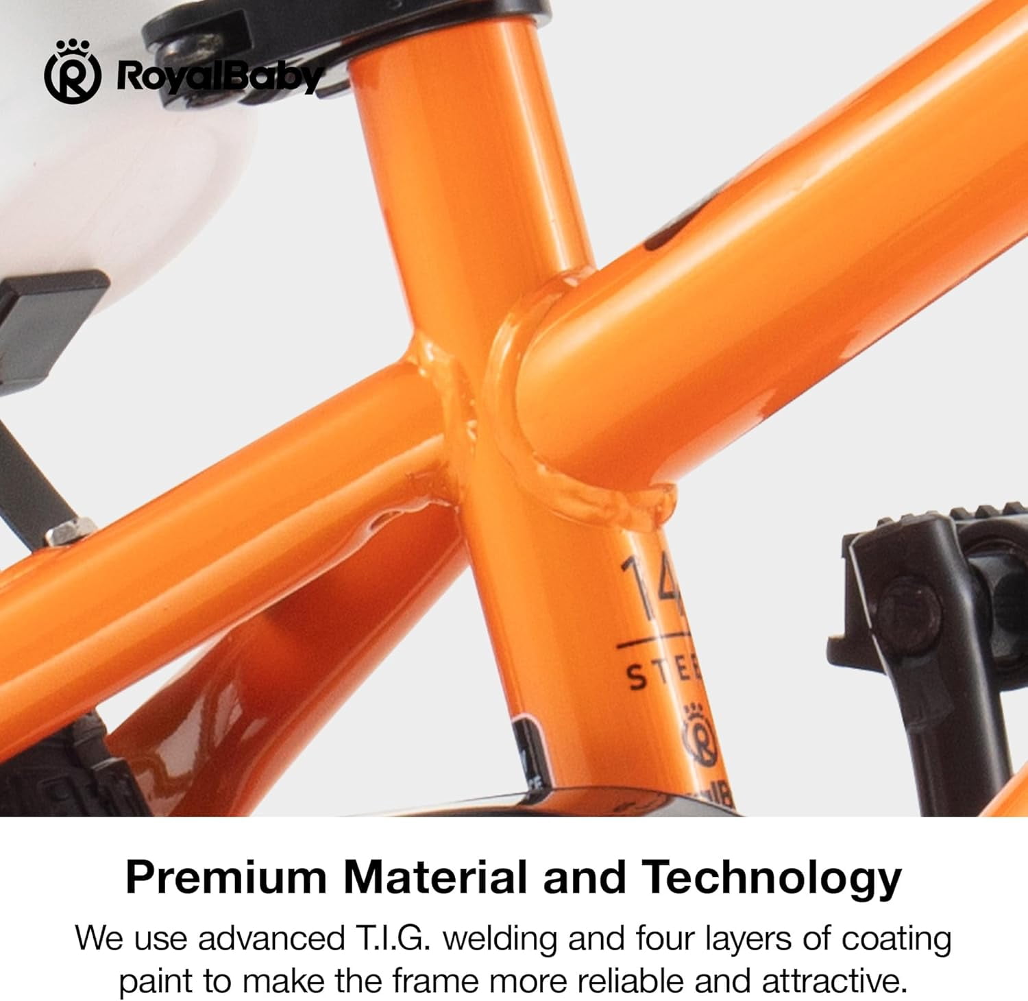Royalbaby Freestyle 14" Bicycle for Boys and Girls Ages 3-6 Years, Orange