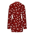 thumbnail image 3 of Womens Long Sleeve Bathrobe Lightweight Plus Size Floral Sleepwear Robe with Belt Casual Loose Ladies Loungewear Red, 4XL, 3 of 6