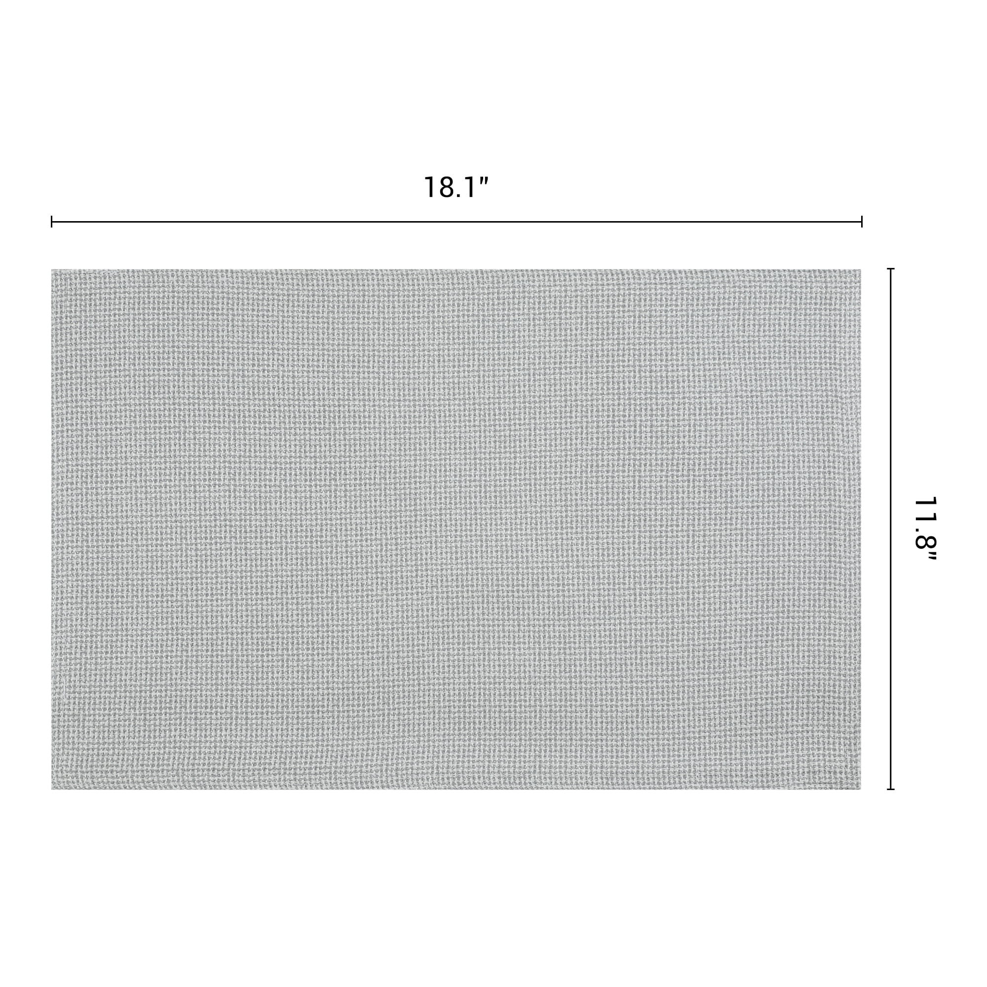 Unique Bargains Cotton and Linen 4Pcs Rustic Table Mats Light Gray 18.1x11.8inch