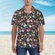 thumbnail image 2 of Fotbe Autumn Fox Owl Camisa Hawaiana para Hombre Unisex – Camisa Casual de Verano con Botones de Manga Corta de Algodón y Lino,XX-Large, 2 of 7