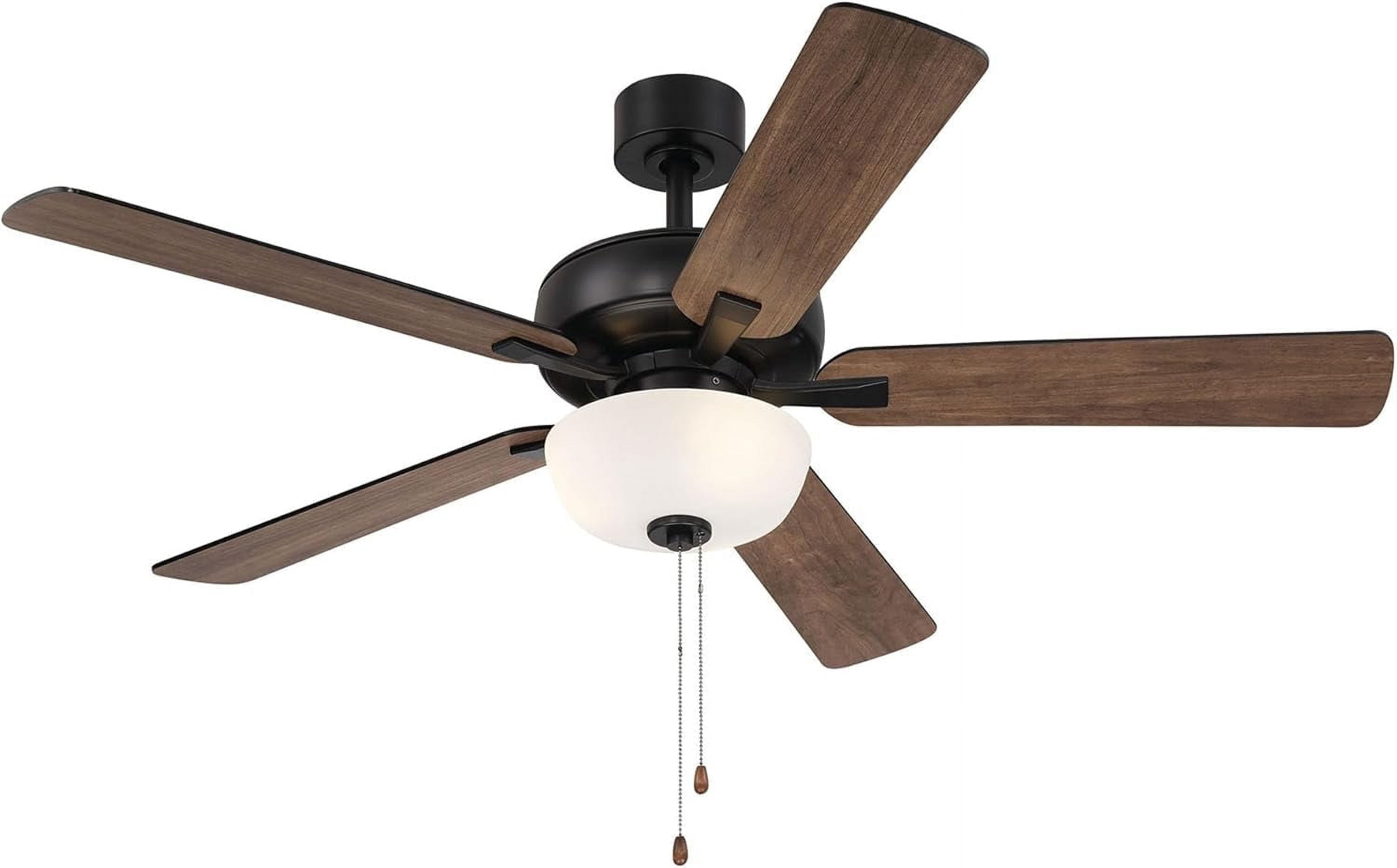 Gallant 52 in. Indoor/Covered Outdoor Matte Black Standard Mount Ceiling Fan with Light Kit and Pull Chain Control