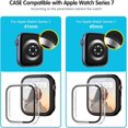 thumbnail image 5 of 2 Pack Case with Tempered Glass Screen Protector for Apple Watch Series 7 41mm,HD Slim Hard PC Protective Cover for iWatch 7 41mm Accessories,Black+Clear, 5 of 5