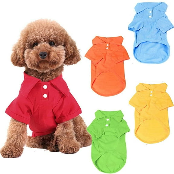 SPRING PARK Dog Polo Shirts Pet Puppy T-Shirt Clothes Outfit Apparel Coats Tops