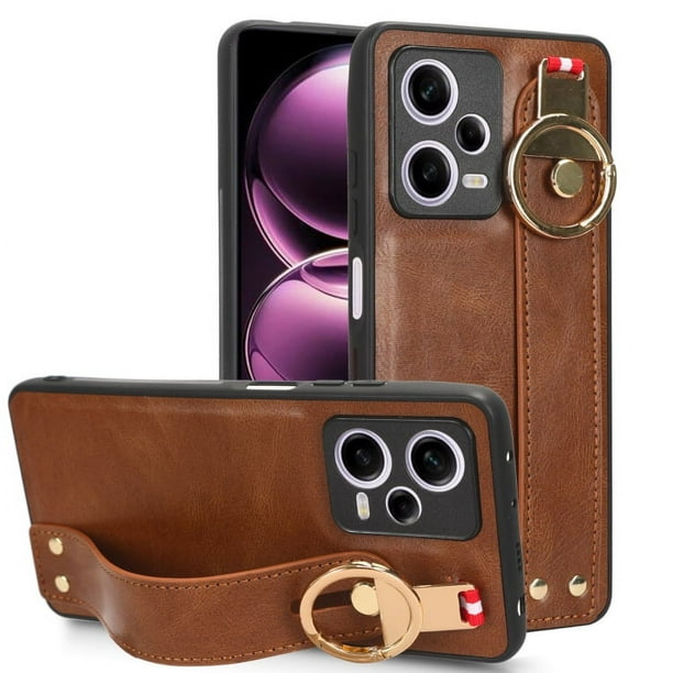 Funda de teléfono para Poco X5 5G Dama Wrist Band + Cristal 9D