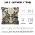 thumbnail image 5 of Rabbit Linen Throw Pillow Case Watercolor Easter Bunny with Floral Wreath Pillow Cushion Covers Home Sofa Decorative, 5 of 5