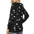 thumbnail image 3 of Uhndy Women Long Sleeve Star Print Hoodies Casual Pullover Sweatshirt Side Split Blouse Tops Tee Shirts Daily Wear, 3 of 3