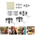 thumbnail image 1 of QUMIIRITY Camping Stainless Steel Cookware Lightweight Cooking Pot Set 1 Set Round, 1 of 8