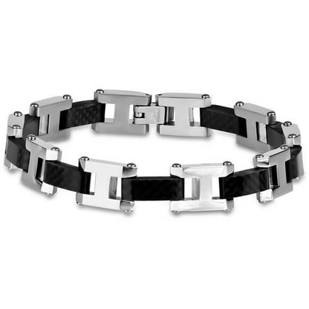 316L Stainless Steel Carbon Fiber Bracelet, 8.5