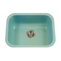 Houzer Porcela 23 in Mint Porcelain Enamel Steel Undermount Single Bowl Kitchen Sink - PCS-2500 MT