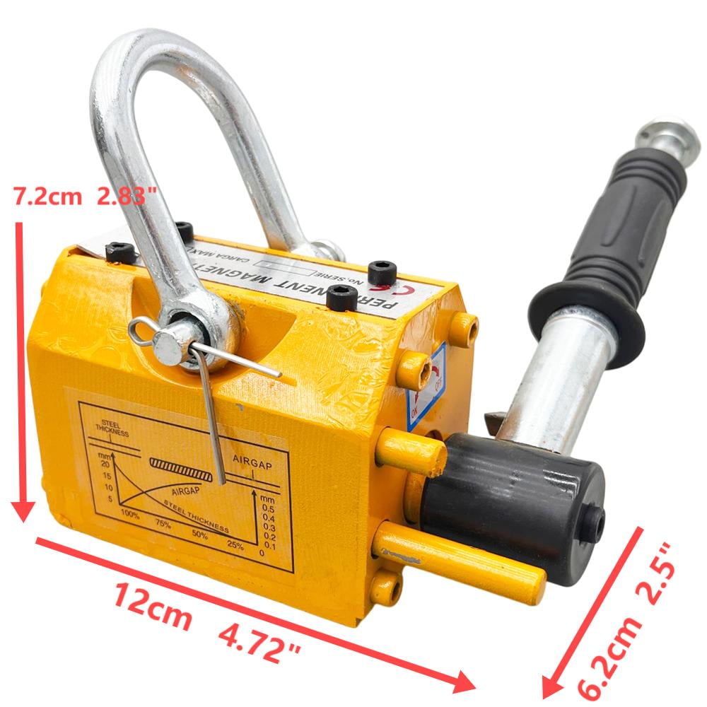 220lbs Permanent Magnetic Lifter Metal Lifting Magnet Shop Hoist Crane with Handle Neodymium Magnetic