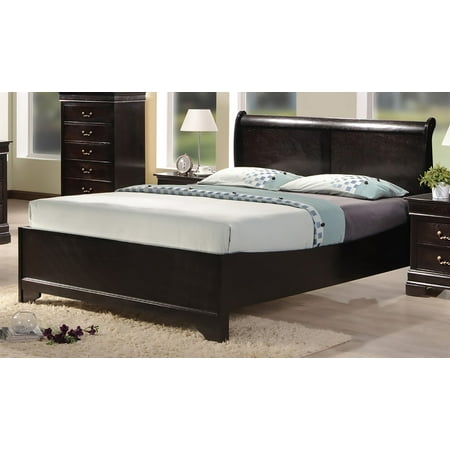 Best Quality Furniture Cappuccino Color Panel Bed, Multiple